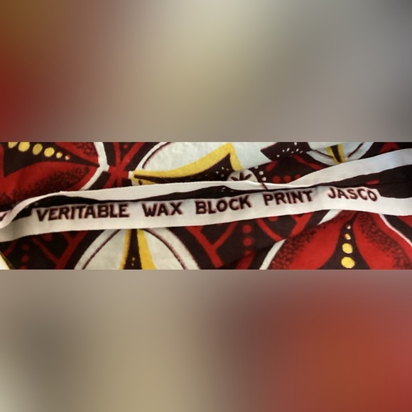 Ankara block print cotton circle skirt with red yellow print small - Picture 6 of 6